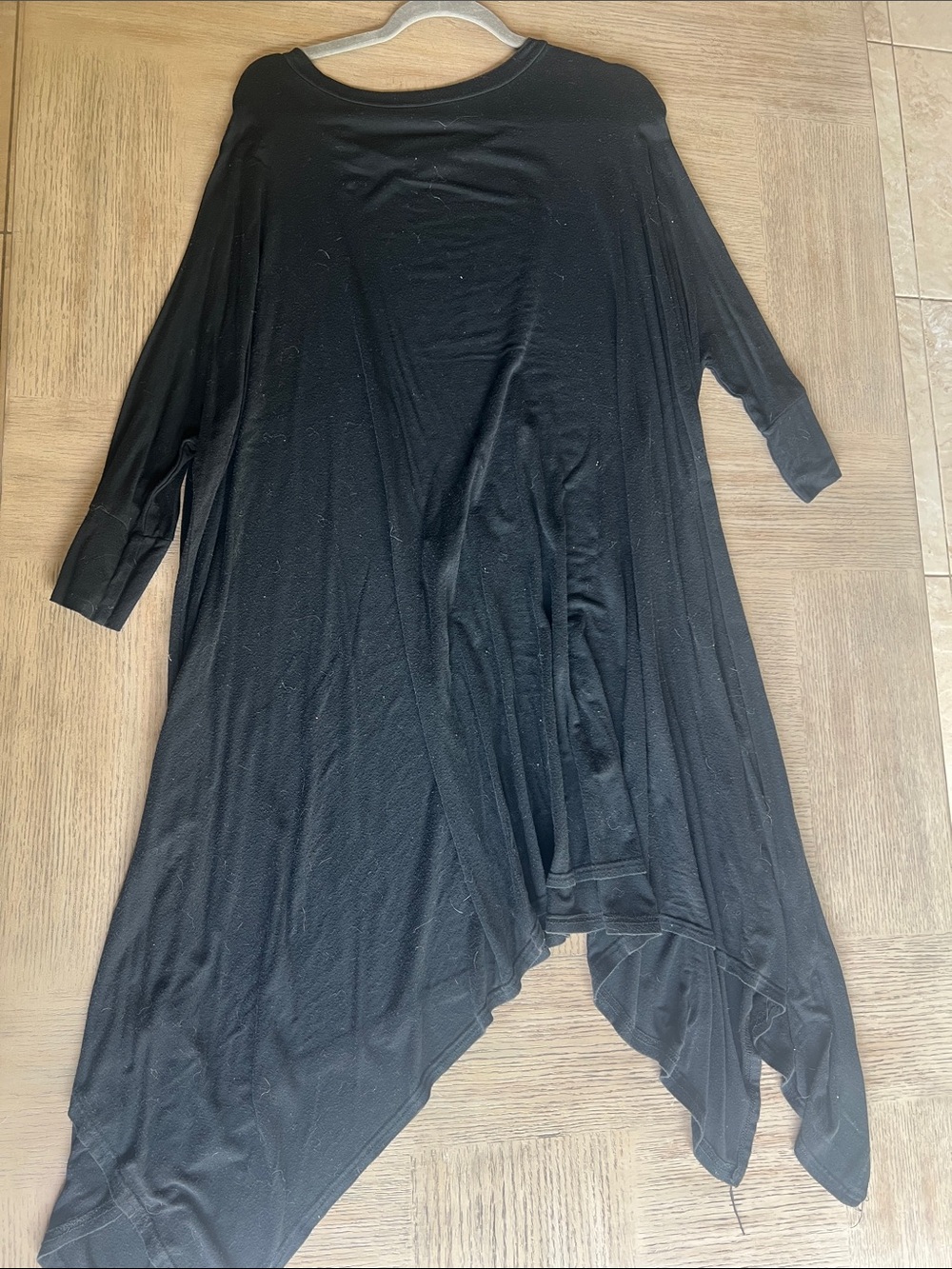 Women’s Black Asymmetric Tunic Top - Relaxed Fit